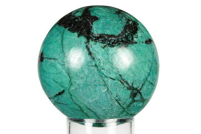 Polished Malachite & Chrysocolla Sphere - Peru #252647